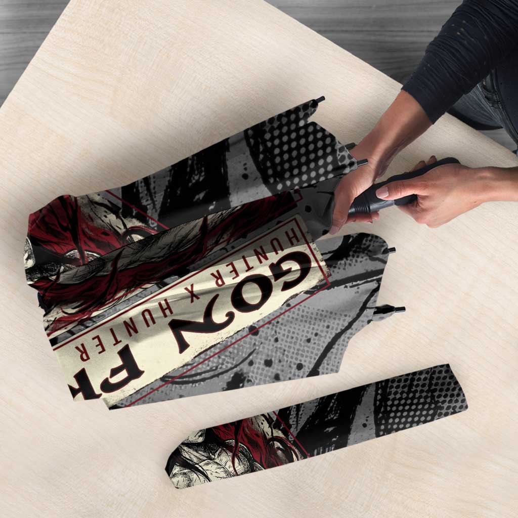 Gon Freecss Hunter x Hunter Dark Grunge Design Umbrella with Transformation Artwork and Anime Graphic Elements - The Mazicc