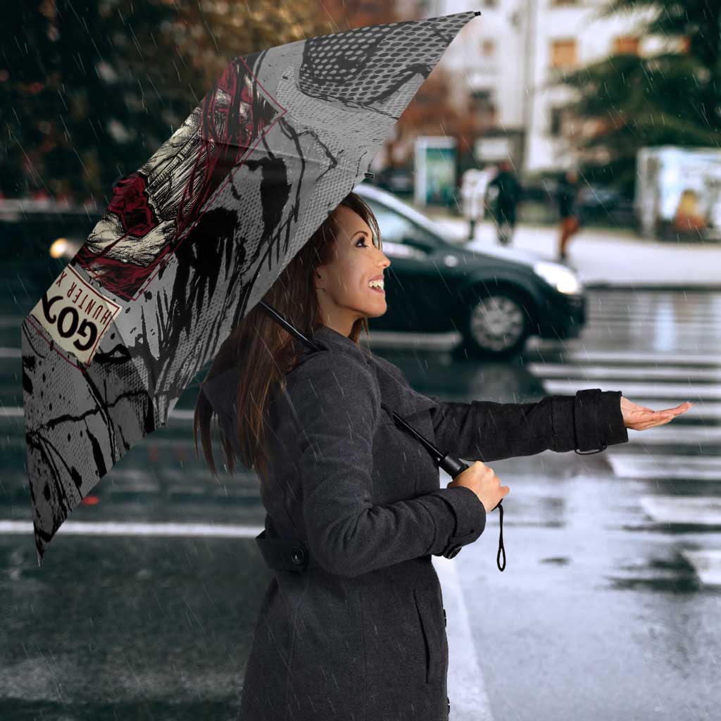 Gon Freecss Hunter x Hunter Dark Grunge Design Umbrella with Transformation Artwork and Anime Graphic Elements - The Mazicc