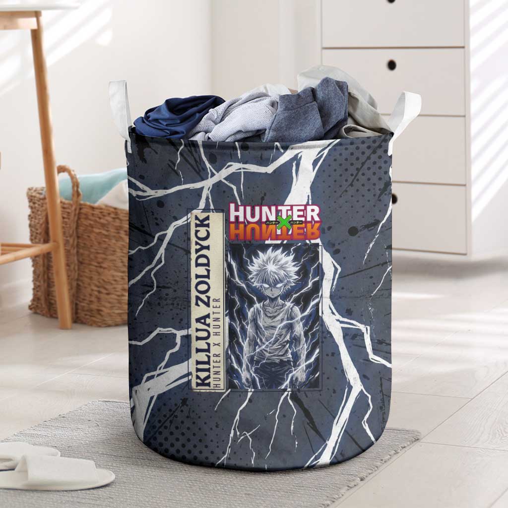 Killua Zoldyck Hunter x Hunter Lightning Aura Design Laundry Basket with Transformation Artwork and Anime Style Graphics - The Mazicc