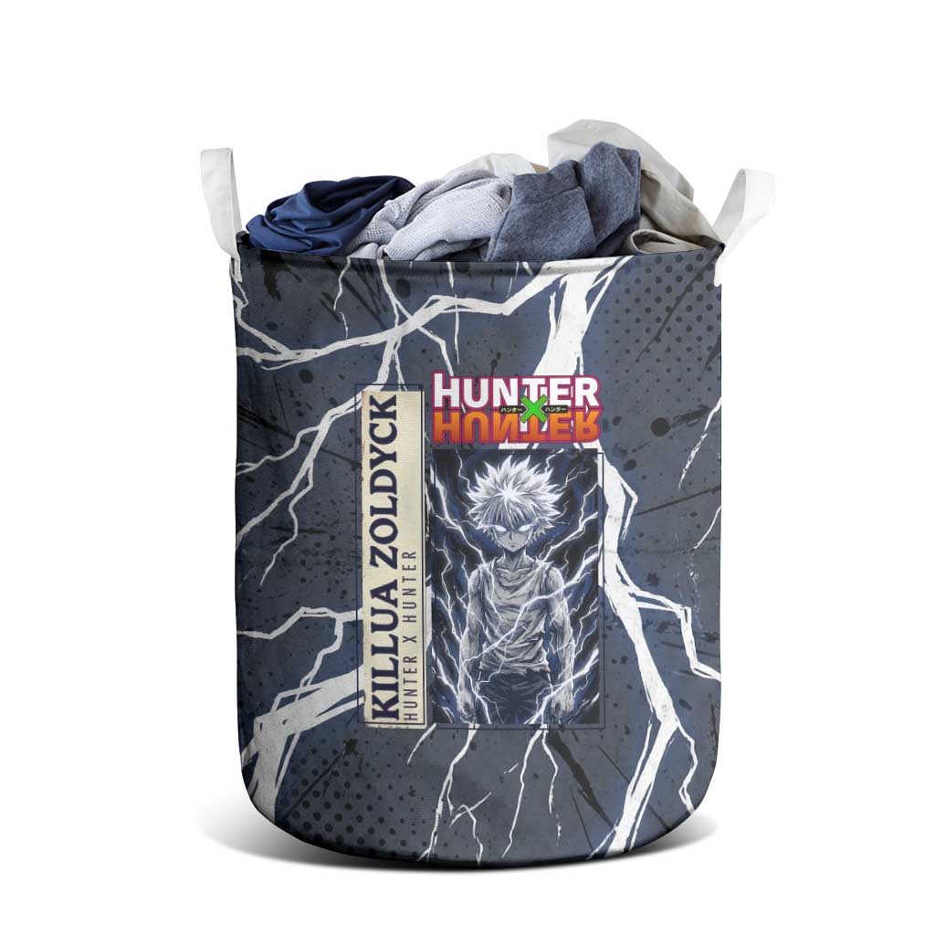 Killua Zoldyck Hunter x Hunter Lightning Aura Design Laundry Basket with Transformation Artwork and Anime Style Graphics - The Mazicc