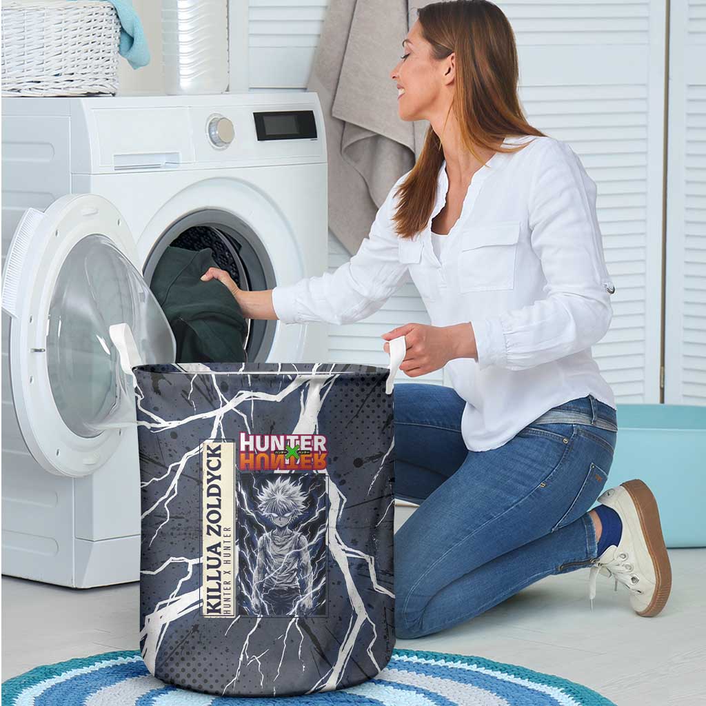 Killua Zoldyck Hunter x Hunter Lightning Aura Design Laundry Basket with Transformation Artwork and Anime Style Graphics - The Mazicc