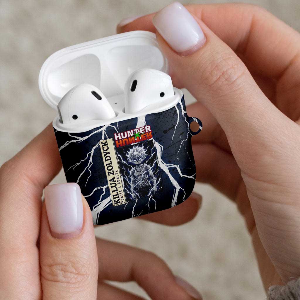Killua Zoldyck Hunter x Hunter Lightning Aura Design AirPods Case with Transformation Artwork and Anime Style Graphics - The Mazicc