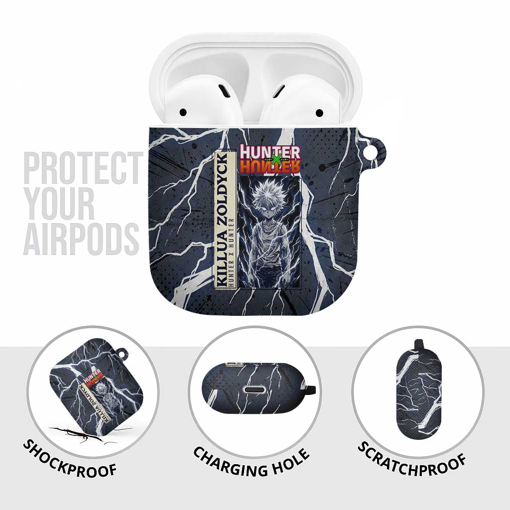 Killua Zoldyck Hunter x Hunter Lightning Aura Design AirPods Case with Transformation Artwork and Anime Style Graphics - The Mazicc