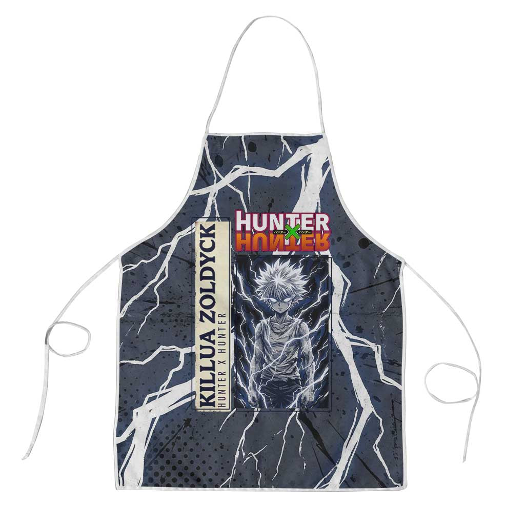 Killua Zoldyck Hunter x Hunter Lightning Aura Design Apron with Transformation Artwork and Anime Style Graphics - The Mazicc
