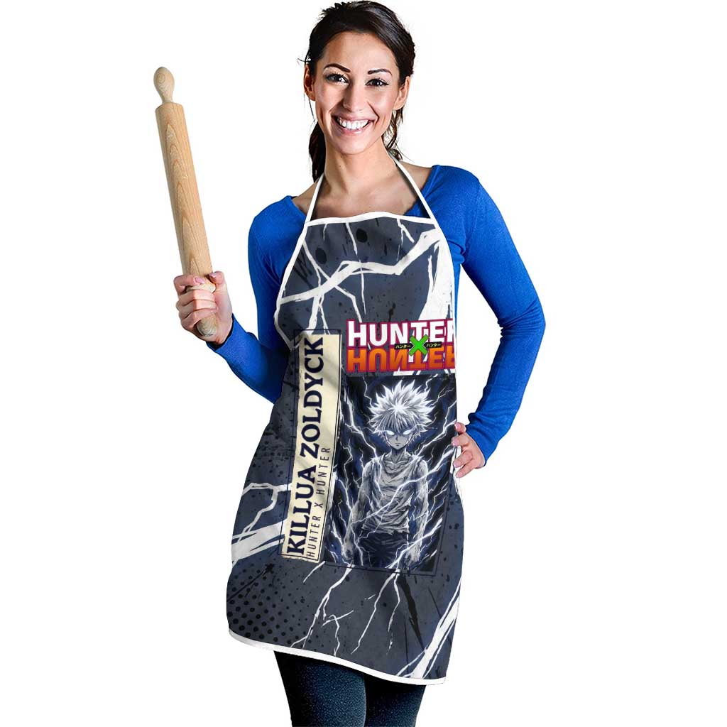 Killua Zoldyck Hunter x Hunter Lightning Aura Design Apron with Transformation Artwork and Anime Style Graphics - The Mazicc
