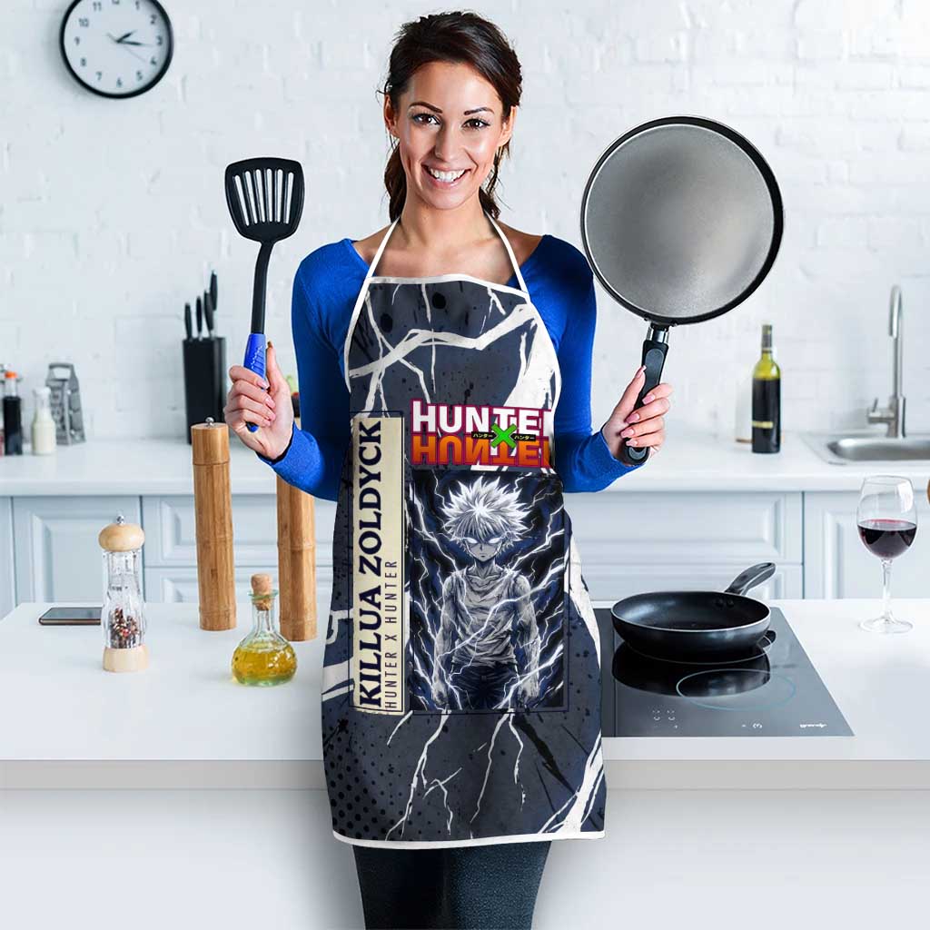 Killua Zoldyck Hunter x Hunter Lightning Aura Design Apron with Transformation Artwork and Anime Style Graphics - The Mazicc
