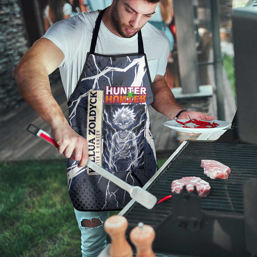 Killua Zoldyck Hunter x Hunter Lightning Aura Design Apron with Transformation Artwork and Anime Style Graphics - The Mazicc