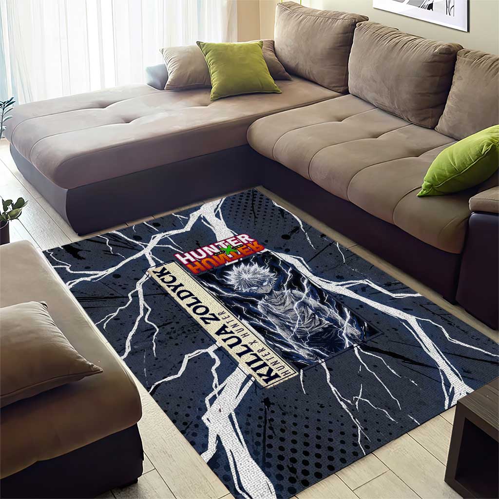 Killua Zoldyck Hunter x Hunter Lightning Aura Design Area Rug with Transformation Artwork and Anime Style Graphics - The Mazicc