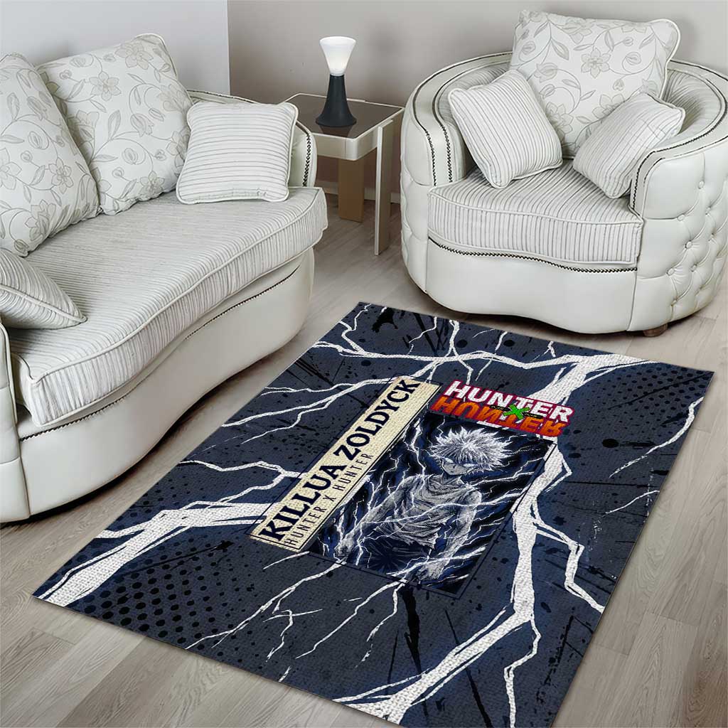 Killua Zoldyck Hunter x Hunter Lightning Aura Design Area Rug with Transformation Artwork and Anime Style Graphics - The Mazicc