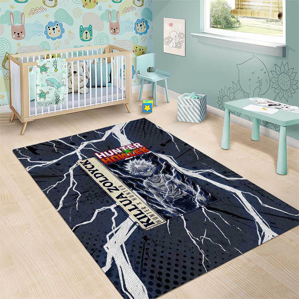 Killua Zoldyck Hunter x Hunter Lightning Aura Design Area Rug with Transformation Artwork and Anime Style Graphics - The Mazicc