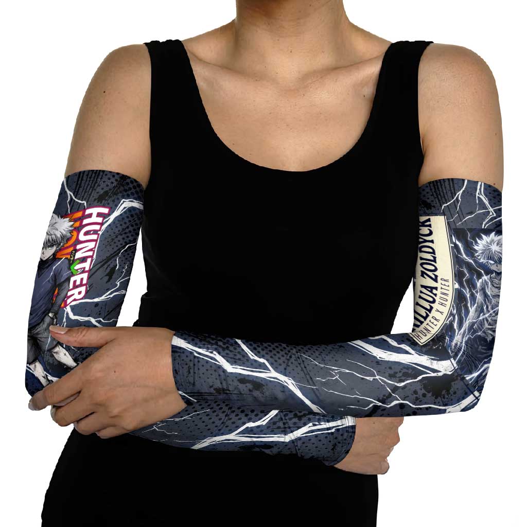 Killua Zoldyck Hunter x Hunter Lightning Aura Design Arm Sleeves with Transformation Artwork and Anime Style Graphics - The Mazicc