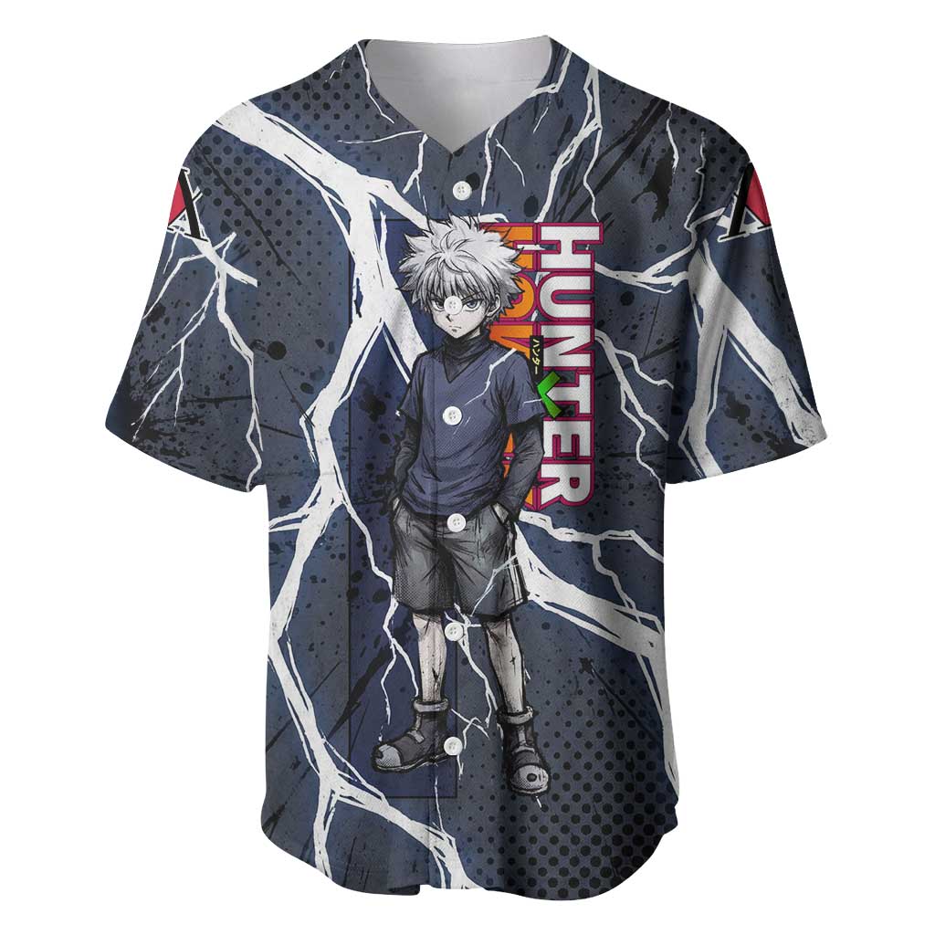 Killua Zoldyck Hunter x Hunter Lightning Aura Design Baseball Jersey with Transformation Artwork and Anime Style Graphics - The Mazicc