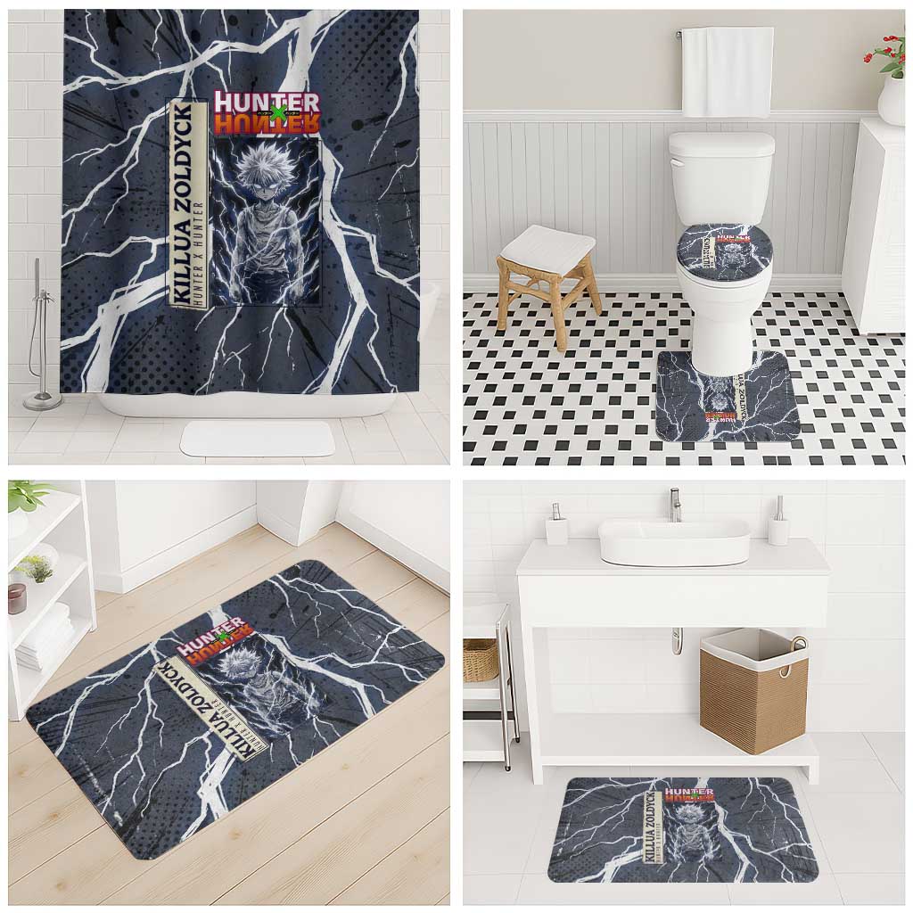 Killua Zoldyck Hunter x Hunter Lightning Aura Design Bathroom Set with Transformation Artwork and Anime Style Graphics - The Mazicc