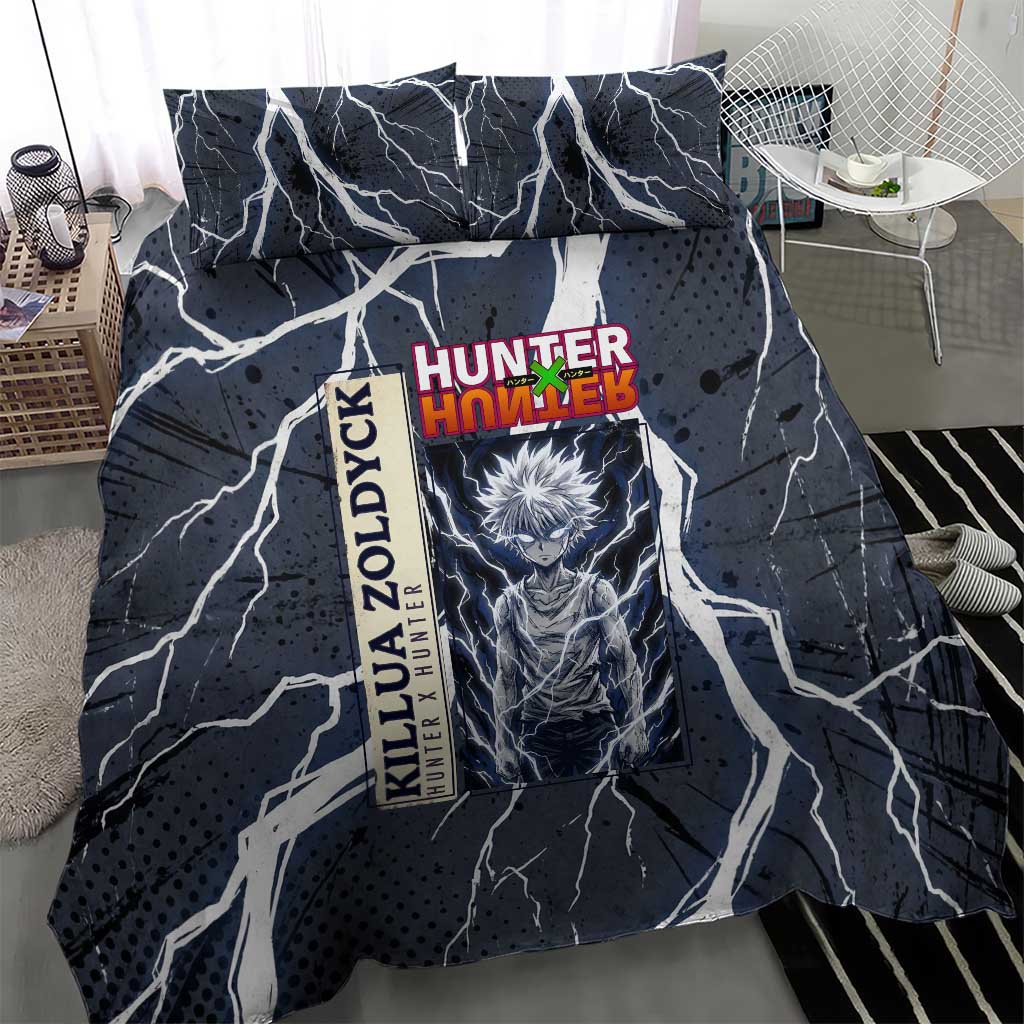 Killua Zoldyck Hunter x Hunter Lightning Aura Design Bedding Set with Transformation Artwork and Anime Style Graphics - The Mazicc