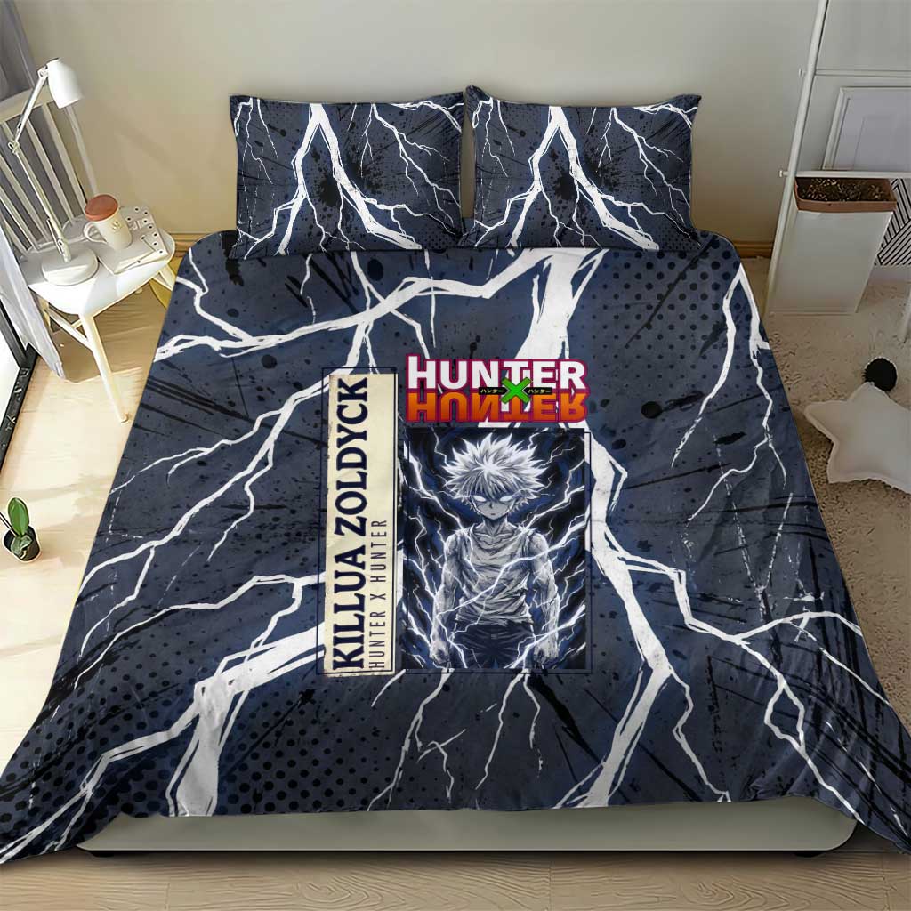 Killua Zoldyck Hunter x Hunter Lightning Aura Design Bedding Set with Transformation Artwork and Anime Style Graphics - The Mazicc