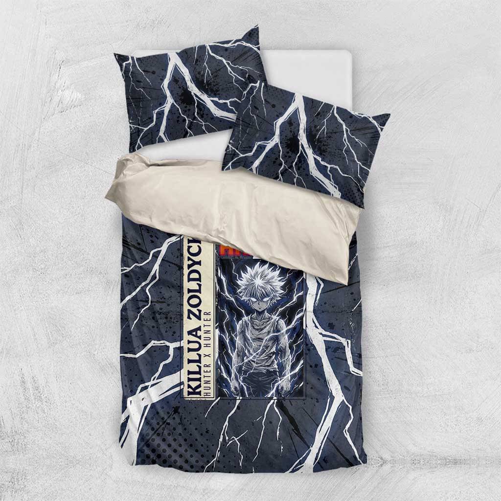 Killua Zoldyck Hunter x Hunter Lightning Aura Design Bedding Set with Transformation Artwork and Anime Style Graphics - The Mazicc