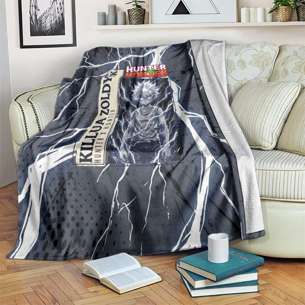 Killua Zoldyck Hunter x Hunter Lightning Aura Design Blanket with Transformation Artwork and Anime Style Graphics - The Mazicc