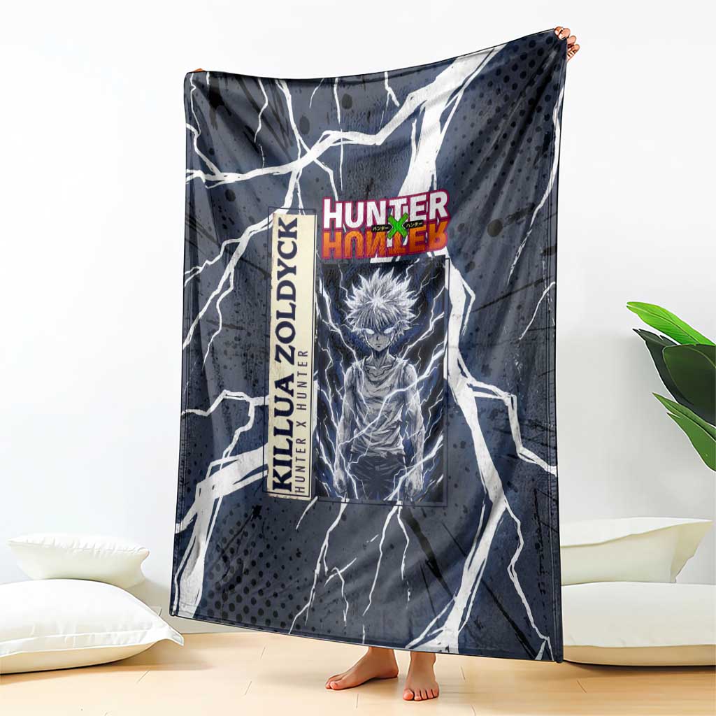 Killua Zoldyck Hunter x Hunter Lightning Aura Design Blanket with Transformation Artwork and Anime Style Graphics - The Mazicc