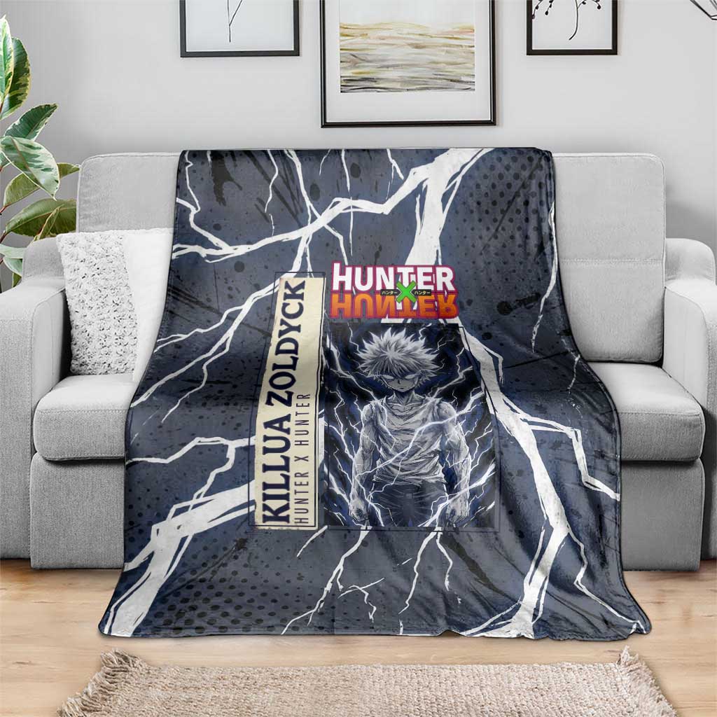 Killua Zoldyck Hunter x Hunter Lightning Aura Design Blanket with Transformation Artwork and Anime Style Graphics - The Mazicc