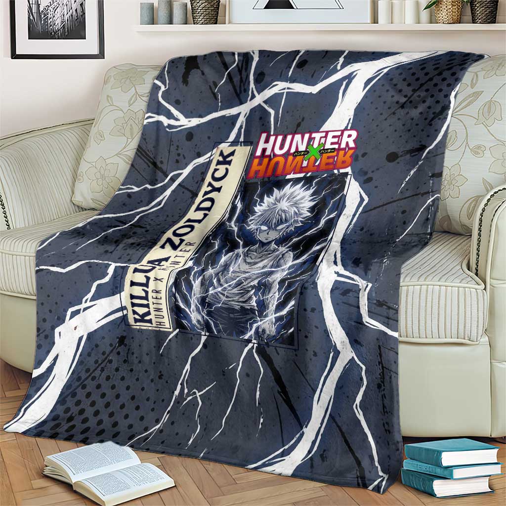 Killua Zoldyck Hunter x Hunter Lightning Aura Design Blanket with Transformation Artwork and Anime Style Graphics - The Mazicc