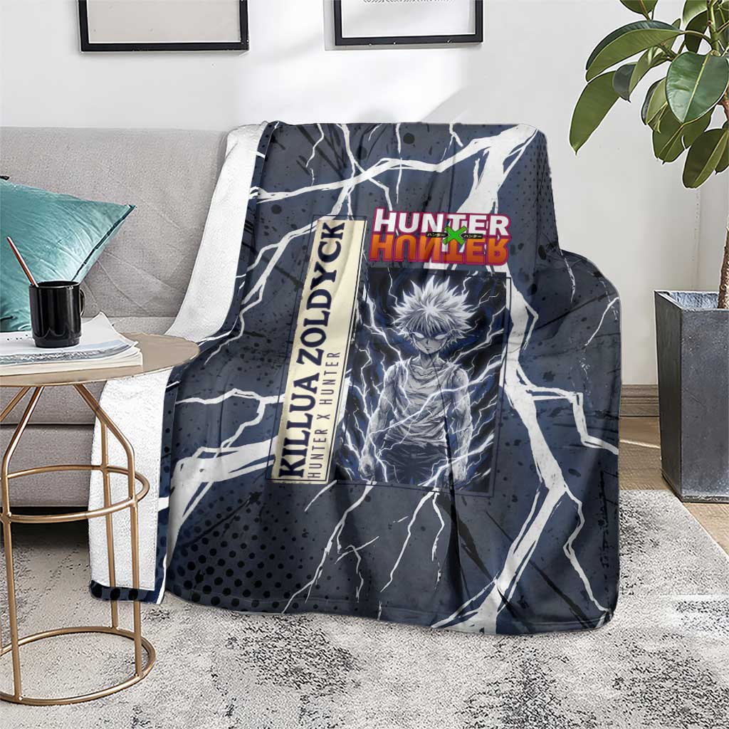 Killua Zoldyck Hunter x Hunter Lightning Aura Design Blanket with Transformation Artwork and Anime Style Graphics - The Mazicc
