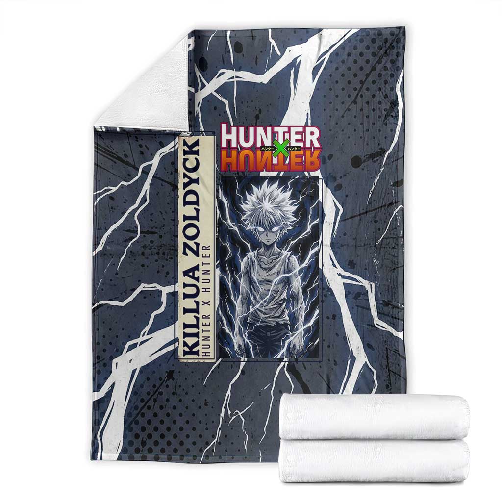Killua Zoldyck Hunter x Hunter Lightning Aura Design Blanket with Transformation Artwork and Anime Style Graphics - The Mazicc