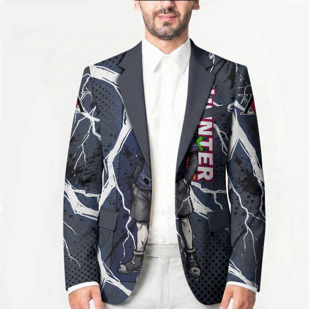 Killua Zoldyck Hunter x Hunter Lightning Aura Design Blazer with Transformation Artwork and Anime Style Graphics - The Mazicc