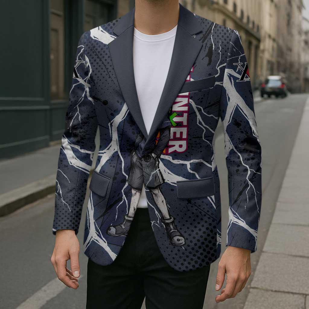 Killua Zoldyck Hunter x Hunter Lightning Aura Design Blazer with Transformation Artwork and Anime Style Graphics - The Mazicc