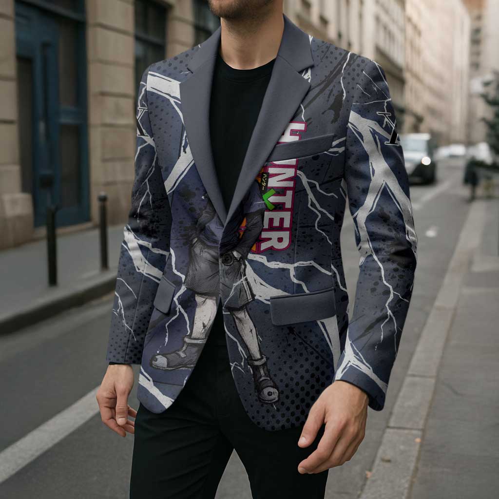 Killua Zoldyck Hunter x Hunter Lightning Aura Design Blazer with Transformation Artwork and Anime Style Graphics - The Mazicc