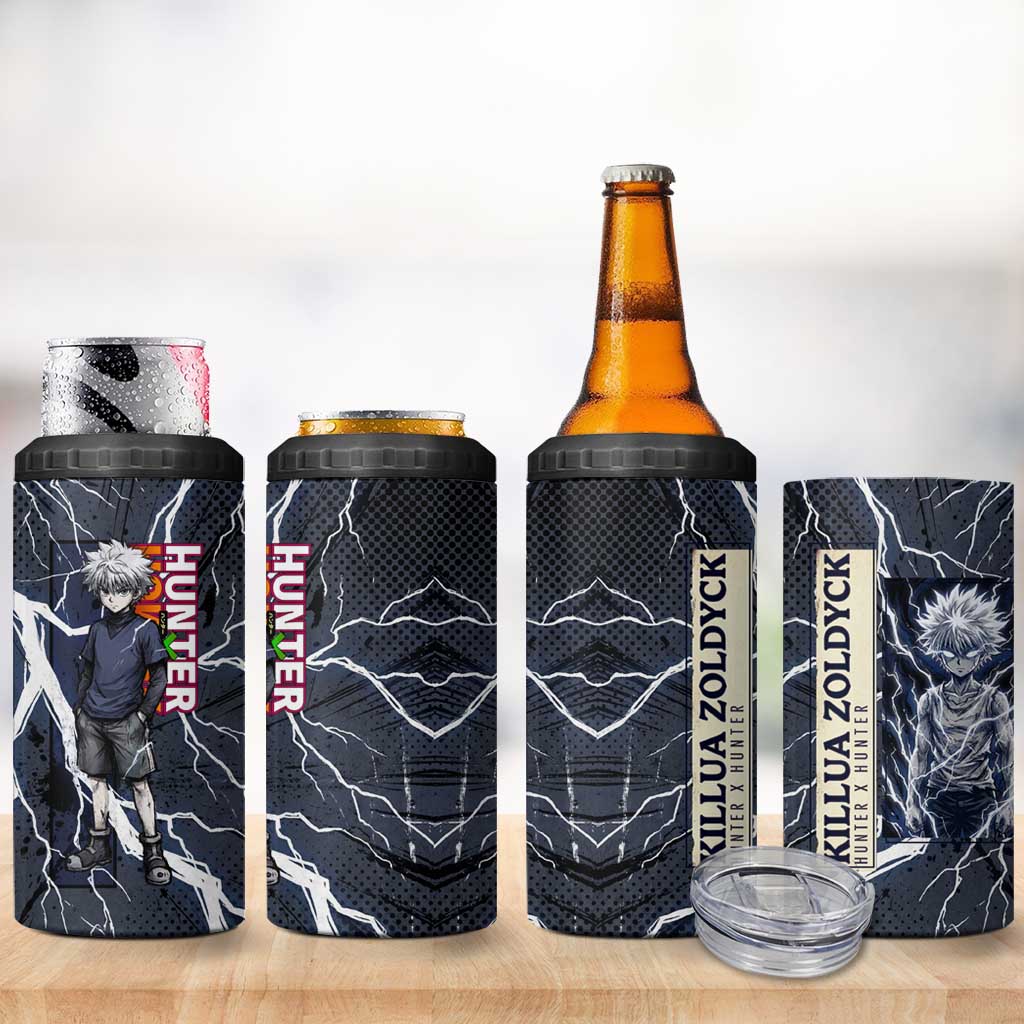 Killua Zoldyck Hunter x Hunter Lightning Aura Design 4 in 1 Can Cooler Tumbler with Transformation Artwork and Anime Style Graphics - The Mazicc
