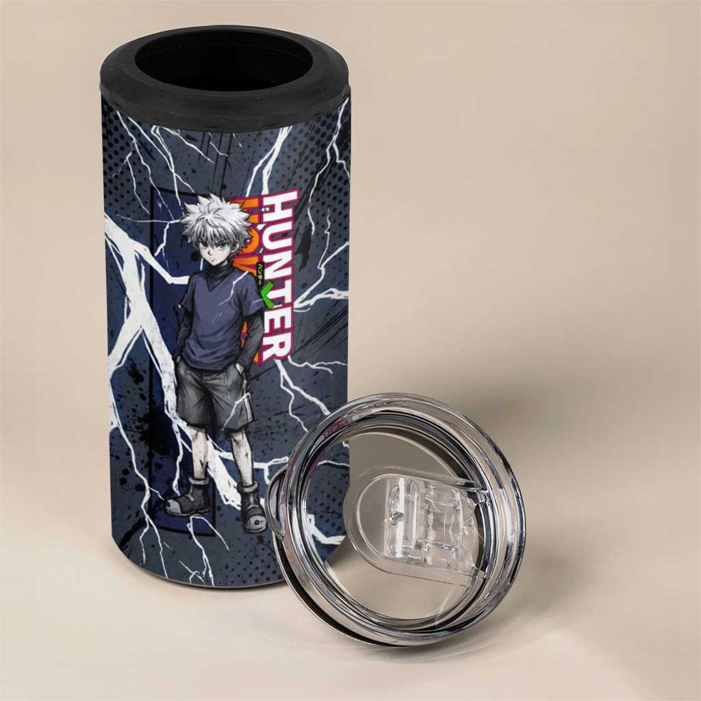 Killua Zoldyck Hunter x Hunter Lightning Aura Design 4 in 1 Can Cooler Tumbler with Transformation Artwork and Anime Style Graphics - The Mazicc