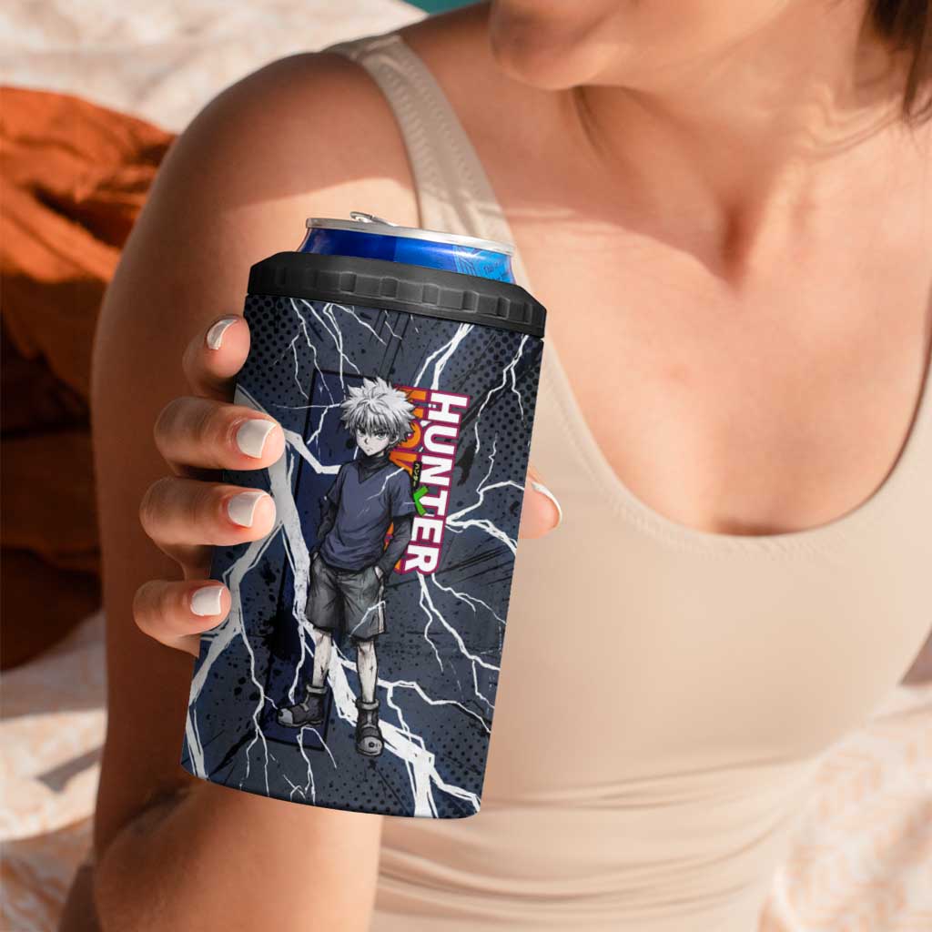 Killua Zoldyck Hunter x Hunter Lightning Aura Design 4 in 1 Can Cooler Tumbler with Transformation Artwork and Anime Style Graphics - The Mazicc