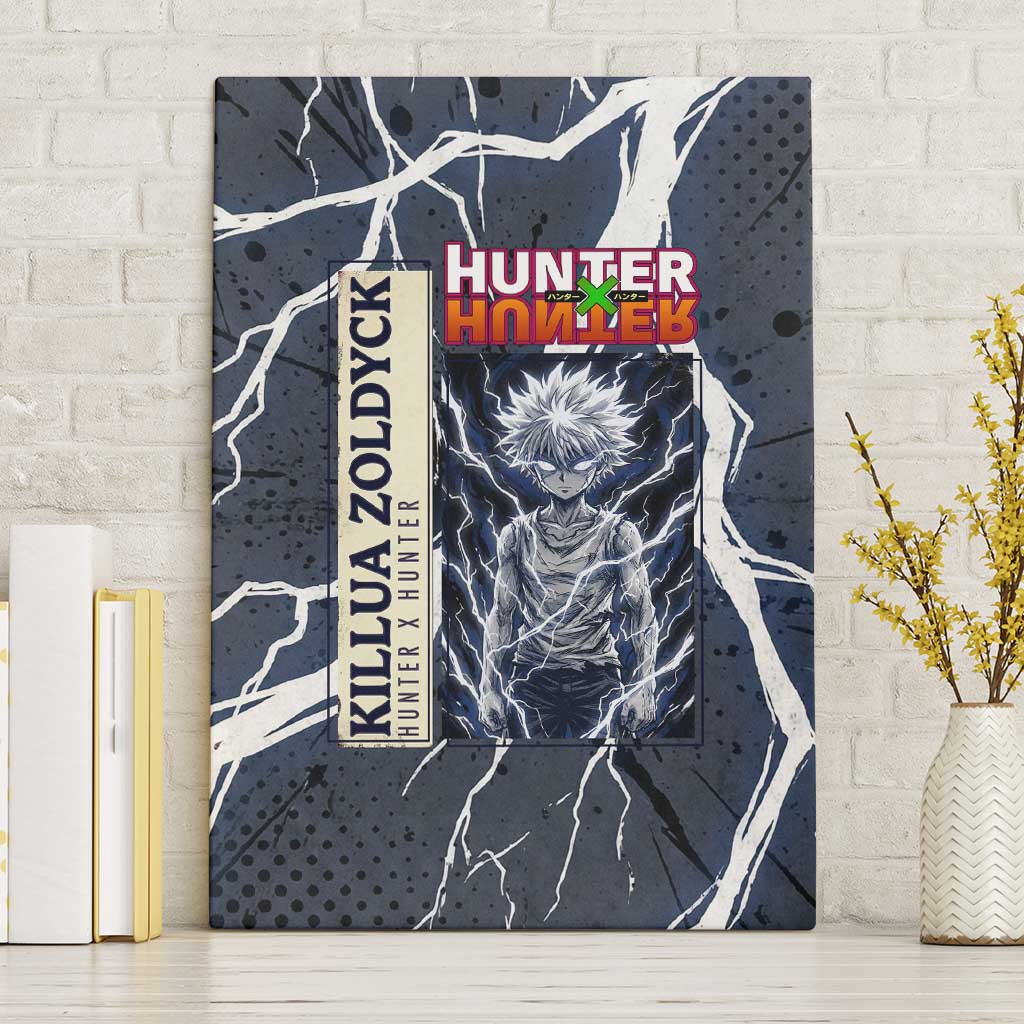Killua Zoldyck Hunter x Hunter Lightning Aura Design Canvas Wall Art with Transformation Artwork and Anime Style Graphics - The Mazicc