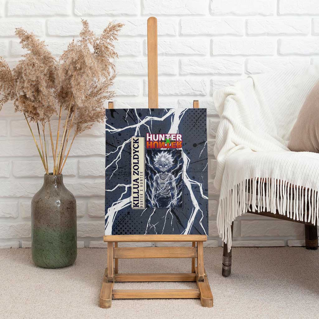 Killua Zoldyck Hunter x Hunter Lightning Aura Design Canvas Wall Art with Transformation Artwork and Anime Style Graphics - The Mazicc