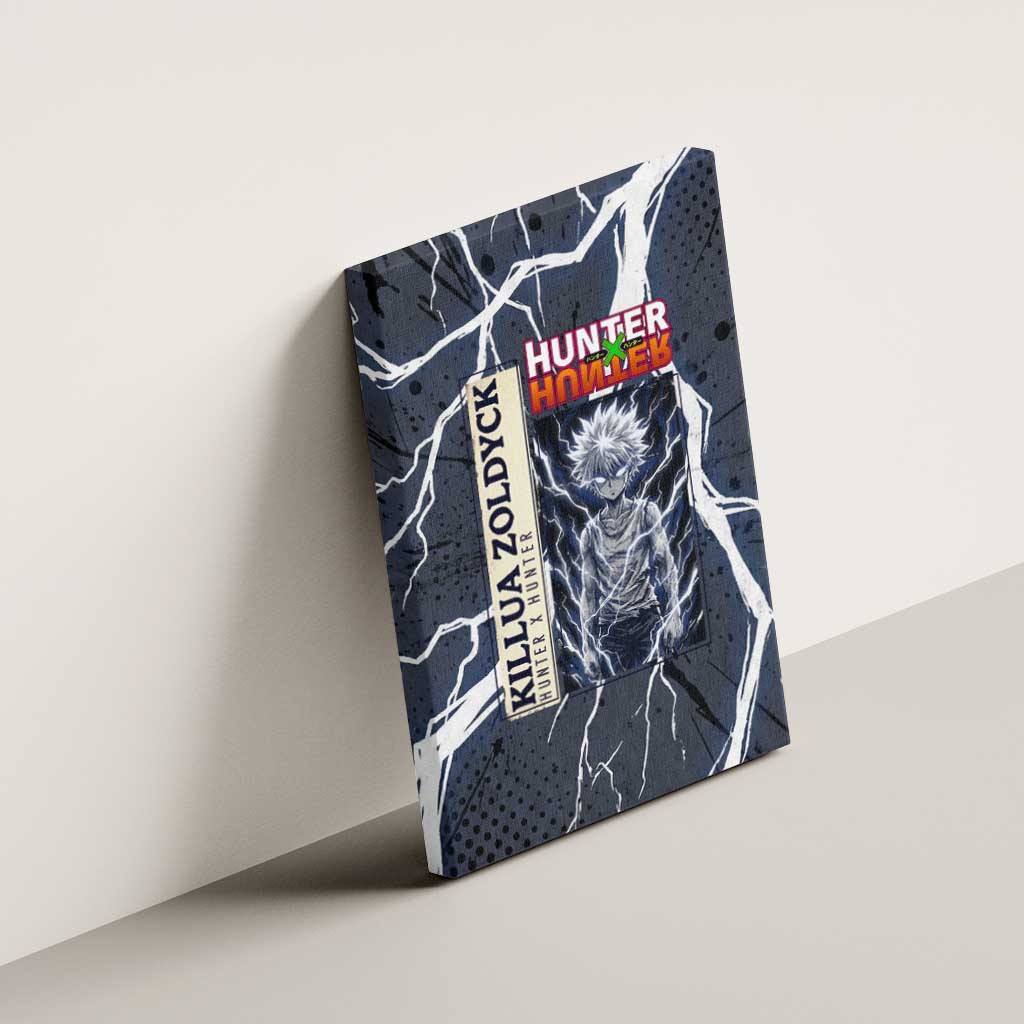 Killua Zoldyck Hunter x Hunter Lightning Aura Design Canvas Wall Art with Transformation Artwork and Anime Style Graphics - The Mazicc