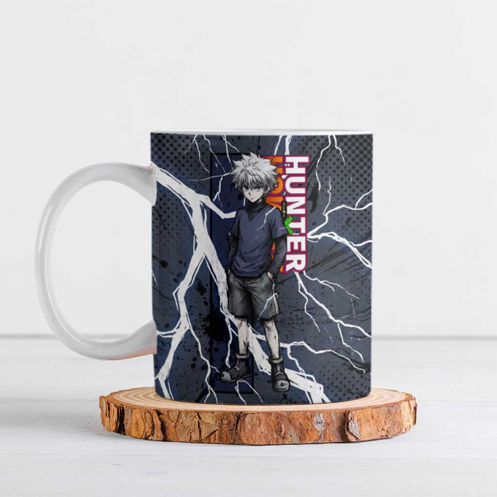 Killua Zoldyck Hunter x Hunter Lightning Aura Design Ceramic Mug with Transformation Artwork and Anime Style Graphics - The Mazicc