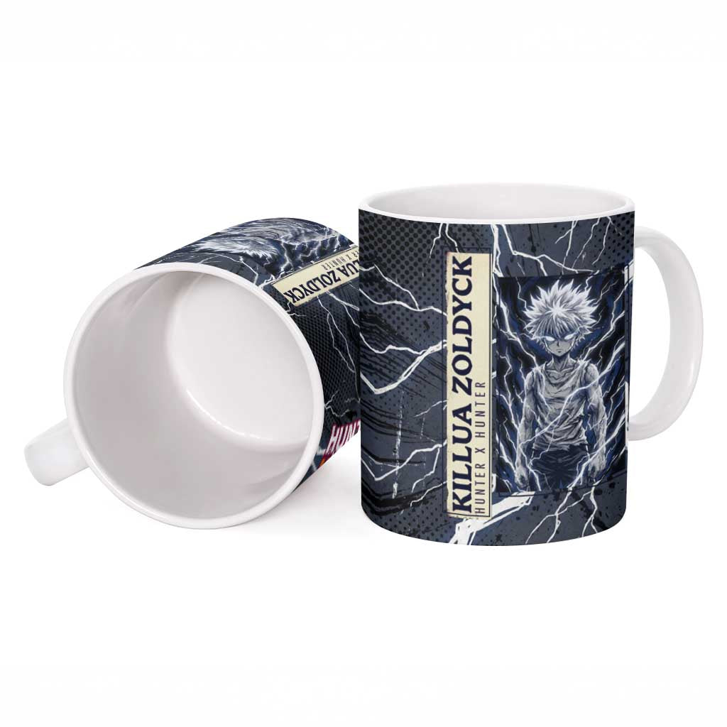 Killua Zoldyck Hunter x Hunter Lightning Aura Design Ceramic Mug with Transformation Artwork and Anime Style Graphics - The Mazicc