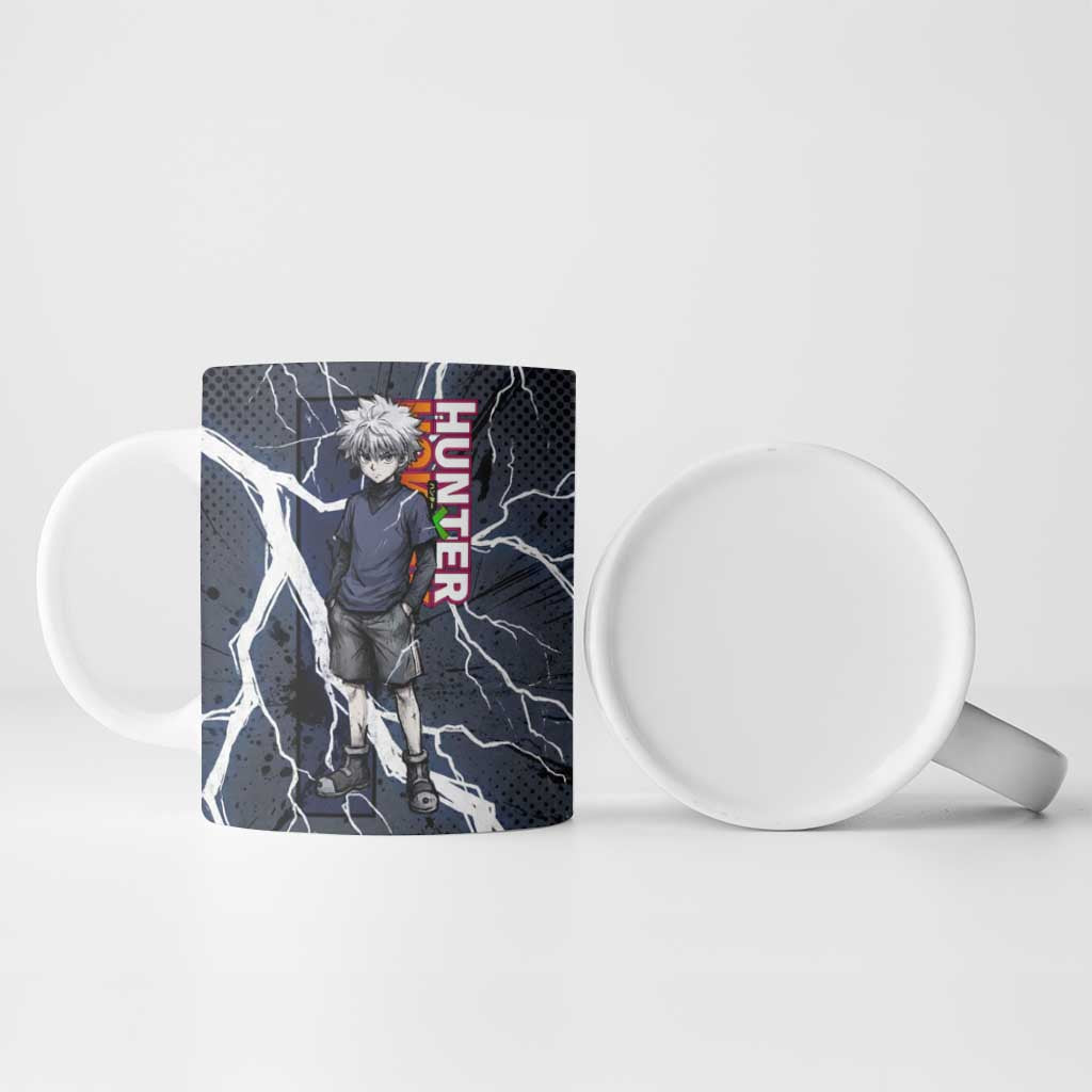 Killua Zoldyck Hunter x Hunter Lightning Aura Design Ceramic Mug with Transformation Artwork and Anime Style Graphics - The Mazicc
