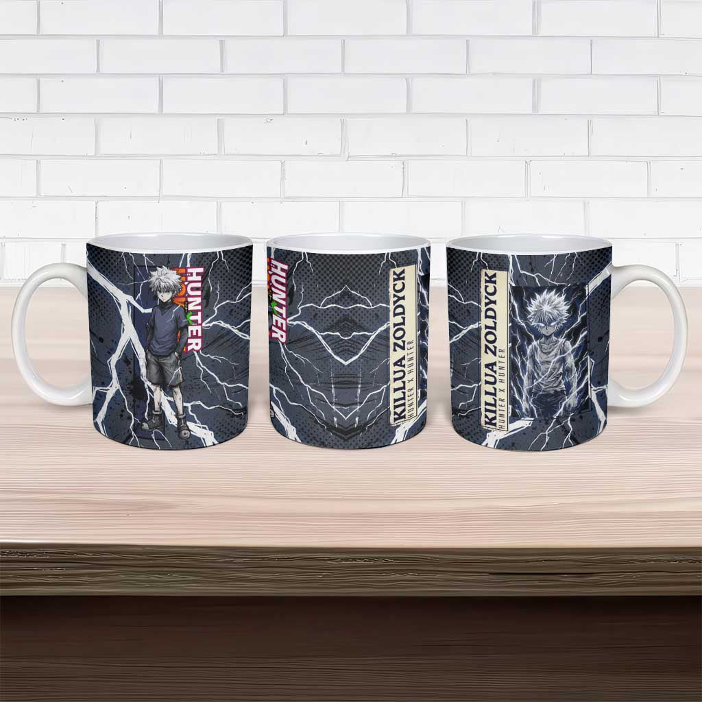 Killua Zoldyck Hunter x Hunter Lightning Aura Design Ceramic Mug with Transformation Artwork and Anime Style Graphics - The Mazicc