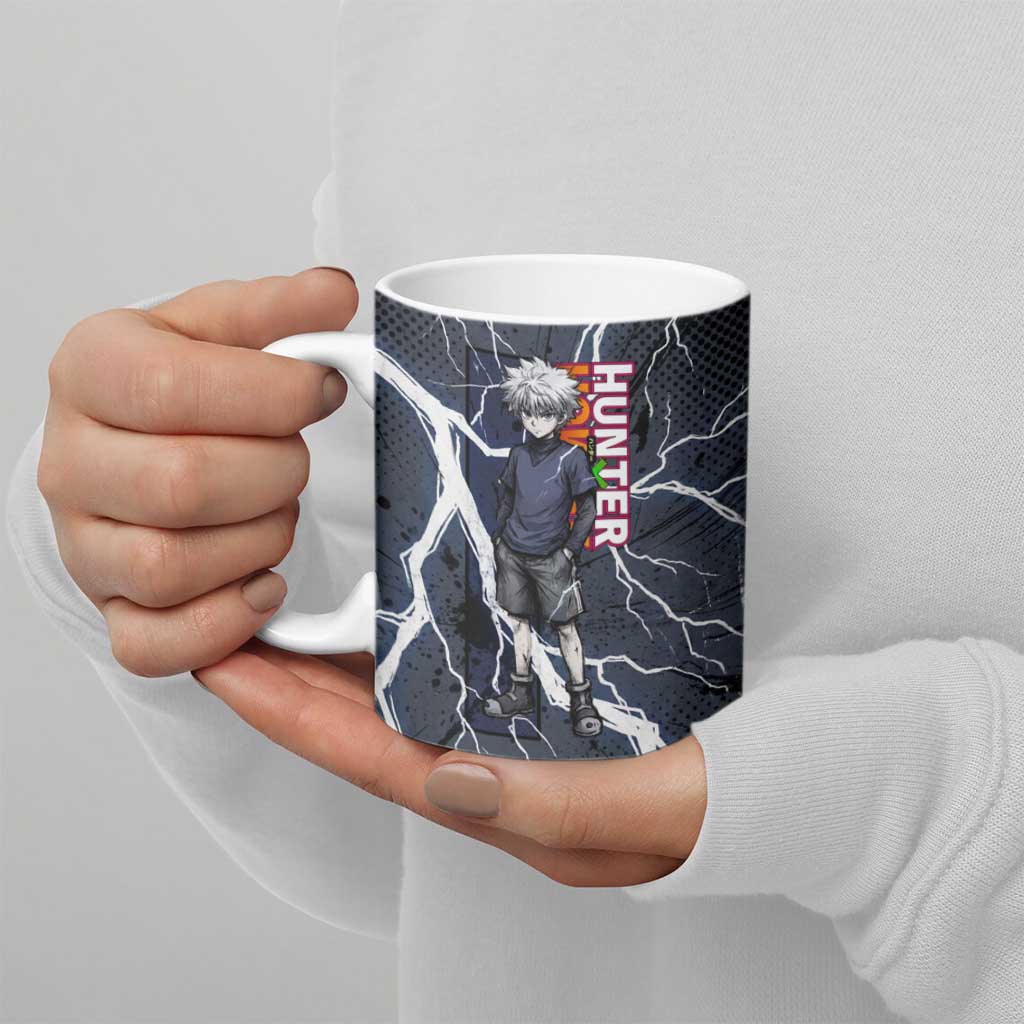Killua Zoldyck Hunter x Hunter Lightning Aura Design Ceramic Mug with Transformation Artwork and Anime Style Graphics - The Mazicc
