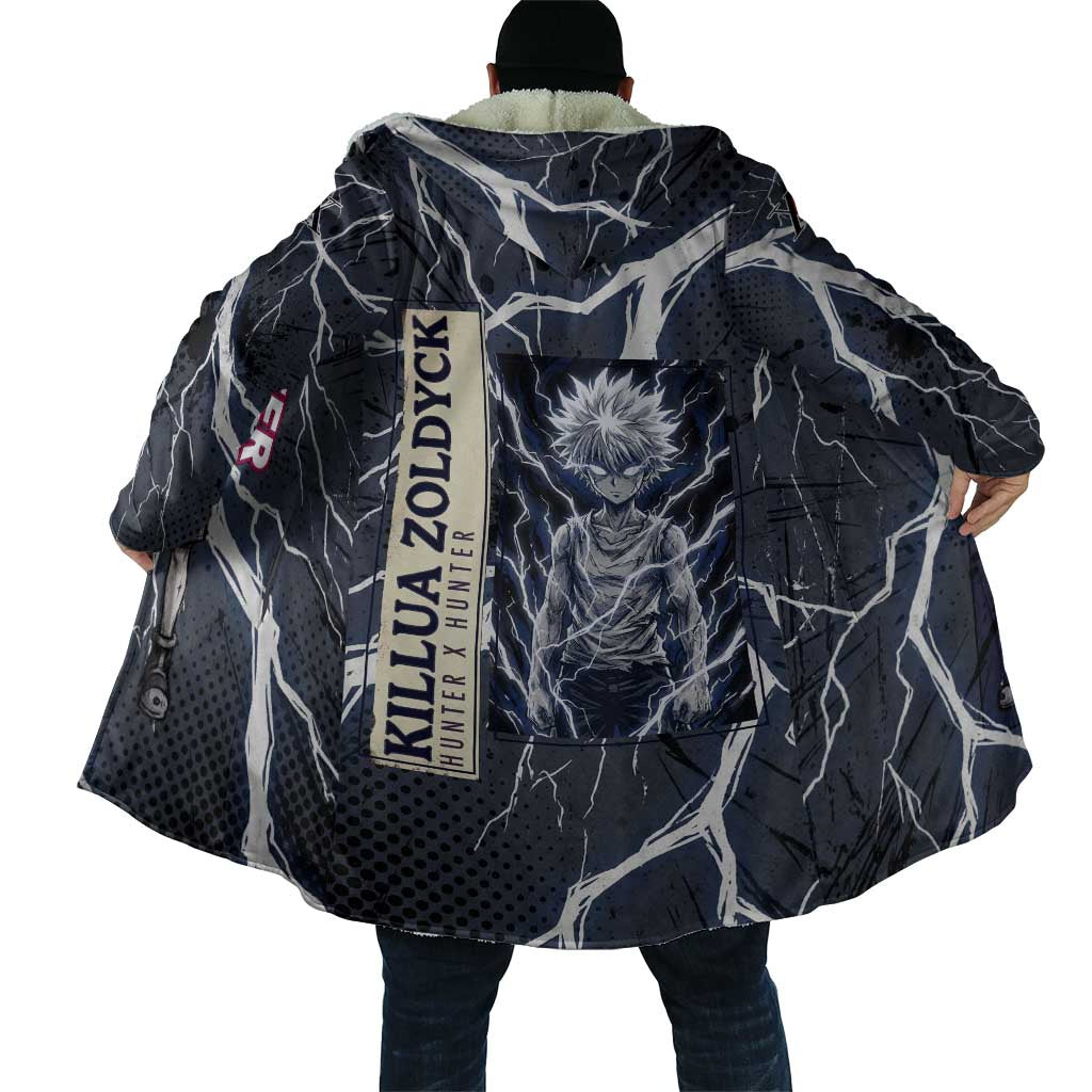 Killua Zoldyck Hunter x Hunter Lightning Aura Design Cloak with Transformation Artwork and Anime Style Graphics - The Mazicc
