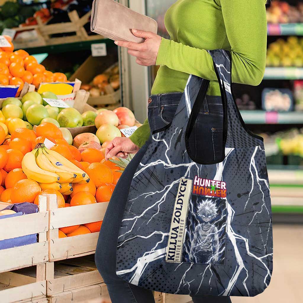Killua Zoldyck Hunter x Hunter Lightning Aura Design Grocery Bag with Transformation Artwork and Anime Style Graphics - The Mazicc