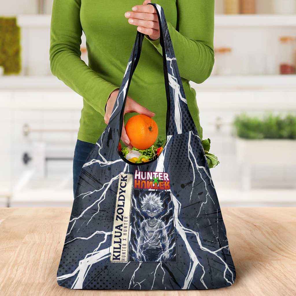 Killua Zoldyck Hunter x Hunter Lightning Aura Design Grocery Bag with Transformation Artwork and Anime Style Graphics - The Mazicc