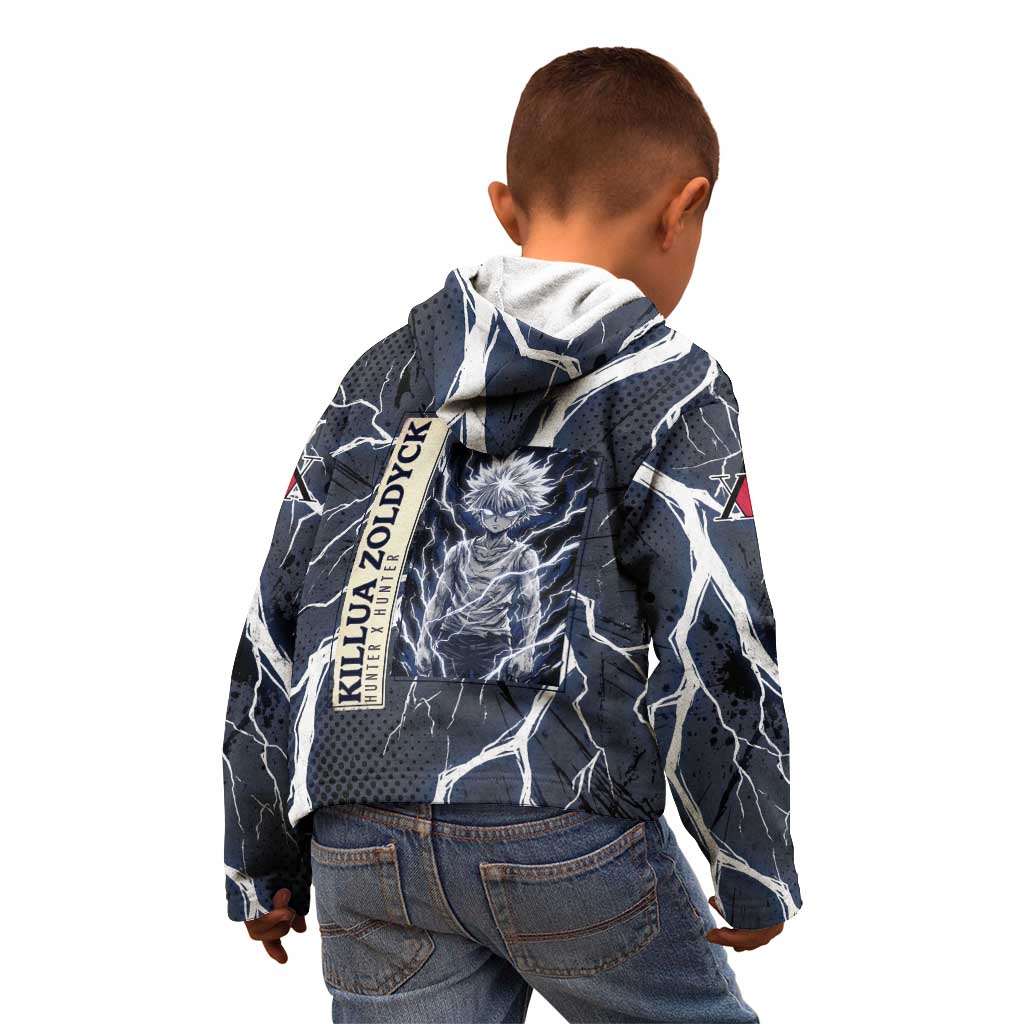 Killua Zoldyck Hunter x Hunter Lightning Aura Design Kid Hoodie with Transformation Artwork and Anime Style Graphics - The Mazicc