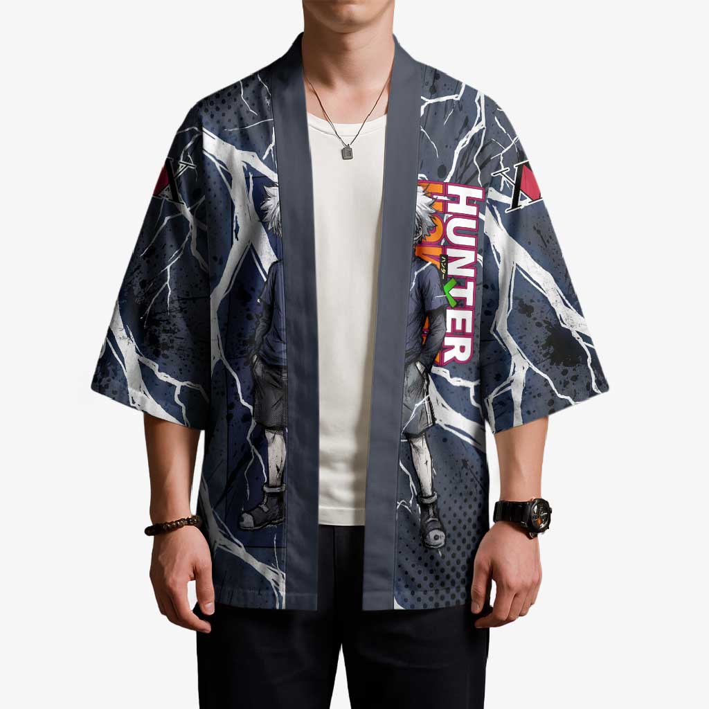 Killua Zoldyck Hunter x Hunter Lightning Aura Design Kimono with Transformation Artwork and Anime Style Graphics - The Mazicc