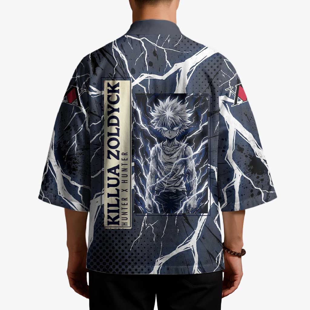 Killua Zoldyck Hunter x Hunter Lightning Aura Design Kimono with Transformation Artwork and Anime Style Graphics - The Mazicc