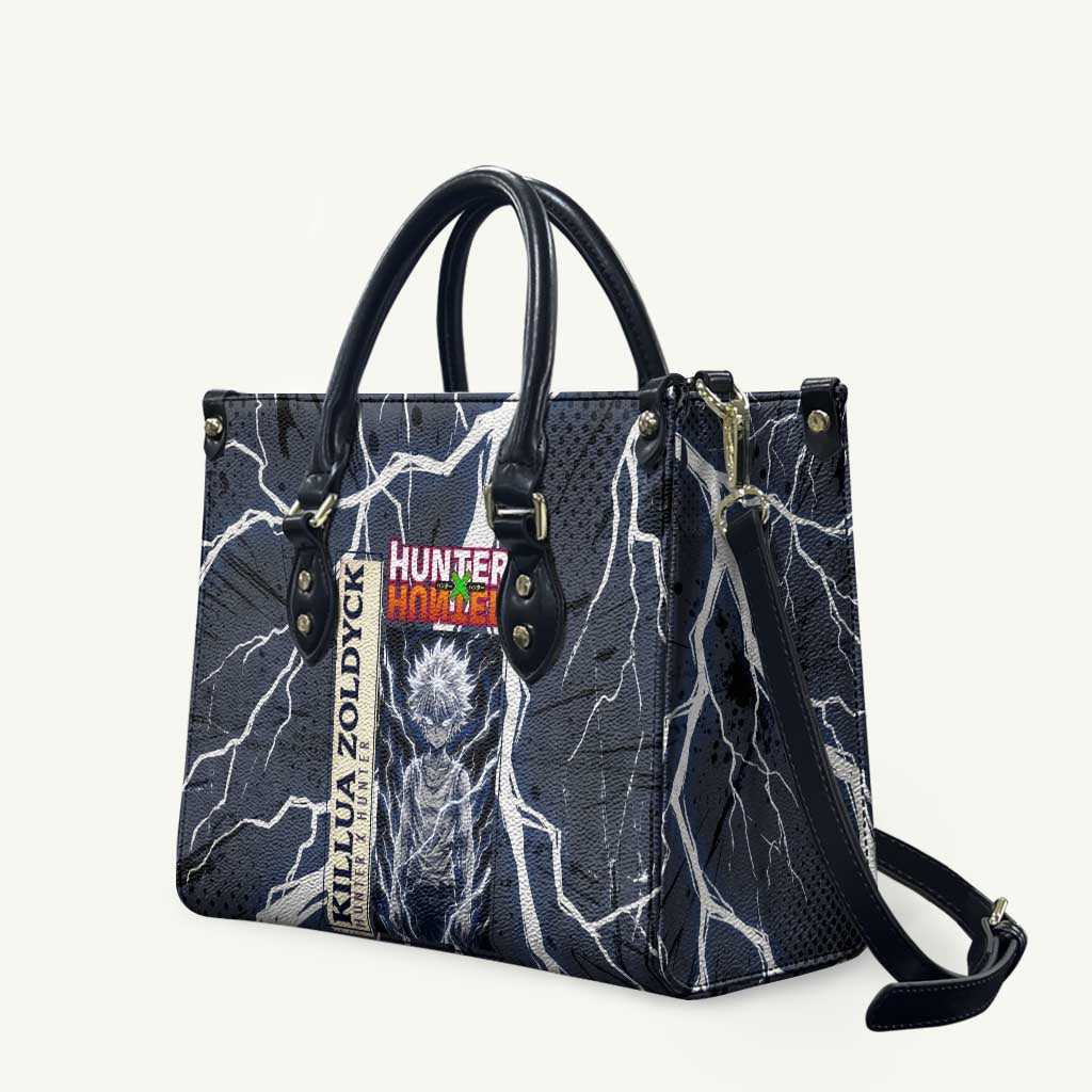 Killua Zoldyck Hunter x Hunter Lightning Aura Design Leather Bag with Transformation Artwork and Anime Style Graphics - The Mazicc