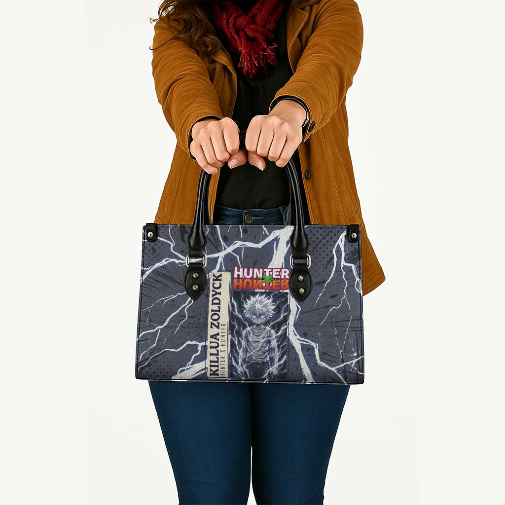 Killua Zoldyck Hunter x Hunter Lightning Aura Design Leather Bag with Transformation Artwork and Anime Style Graphics - The Mazicc