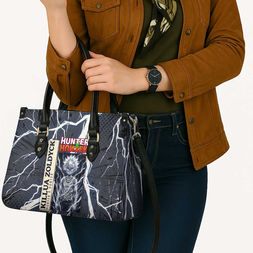 Killua Zoldyck Hunter x Hunter Lightning Aura Design Leather Bag with Transformation Artwork and Anime Style Graphics - The Mazicc