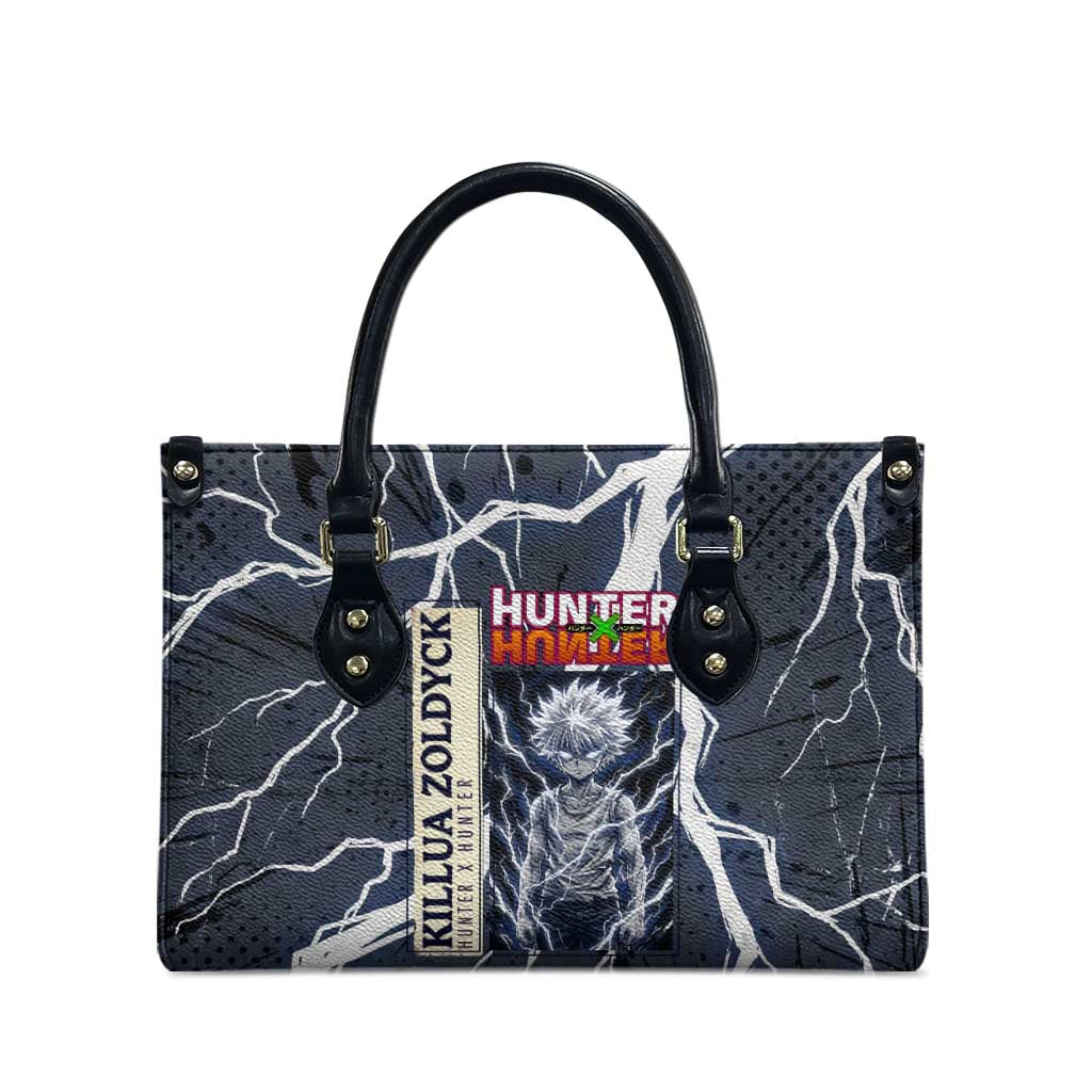Killua Zoldyck Hunter x Hunter Lightning Aura Design Leather Bag with Transformation Artwork and Anime Style Graphics - The Mazicc